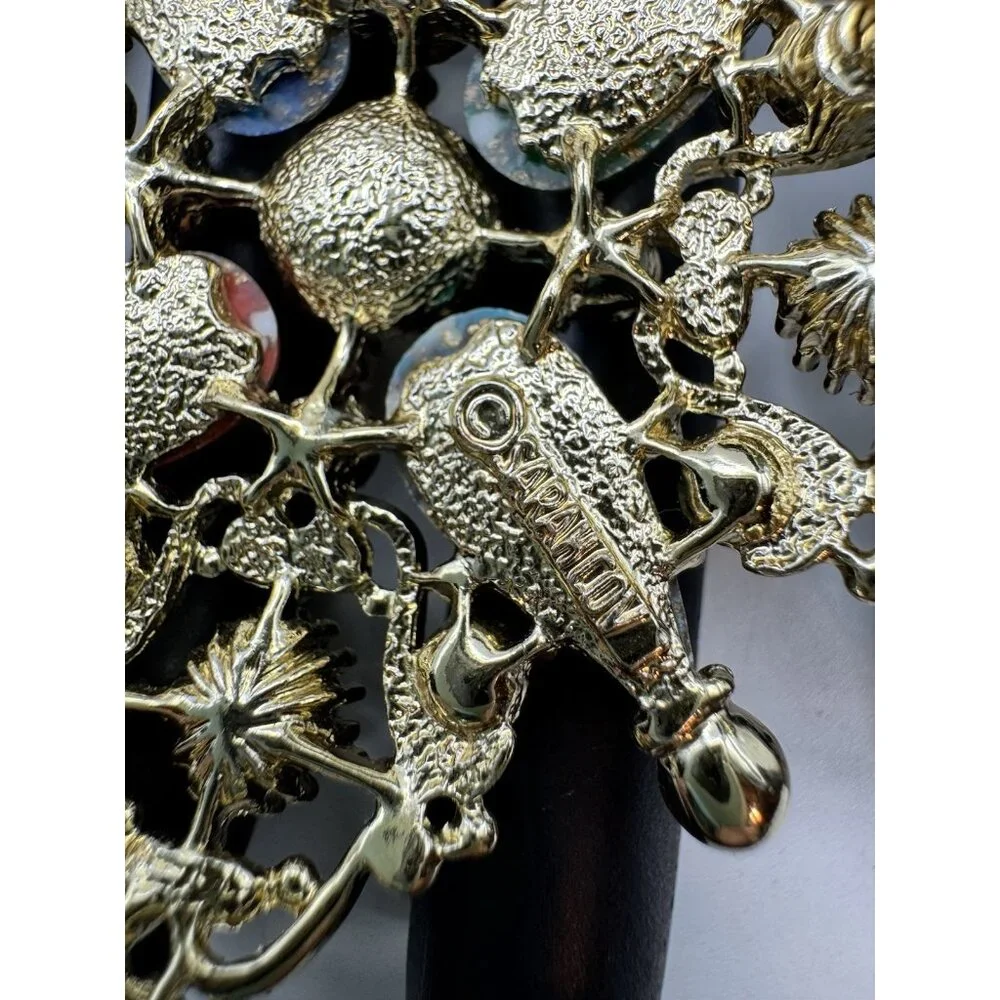 Vintage Sarah Coventry "Galaxy" Brooch Maltese Cross Confetti Lucite From 60s - Picture 3 of 9